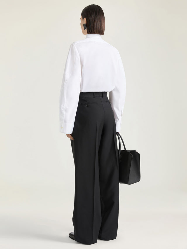 Camicia Cocoon in popeline con fiocco