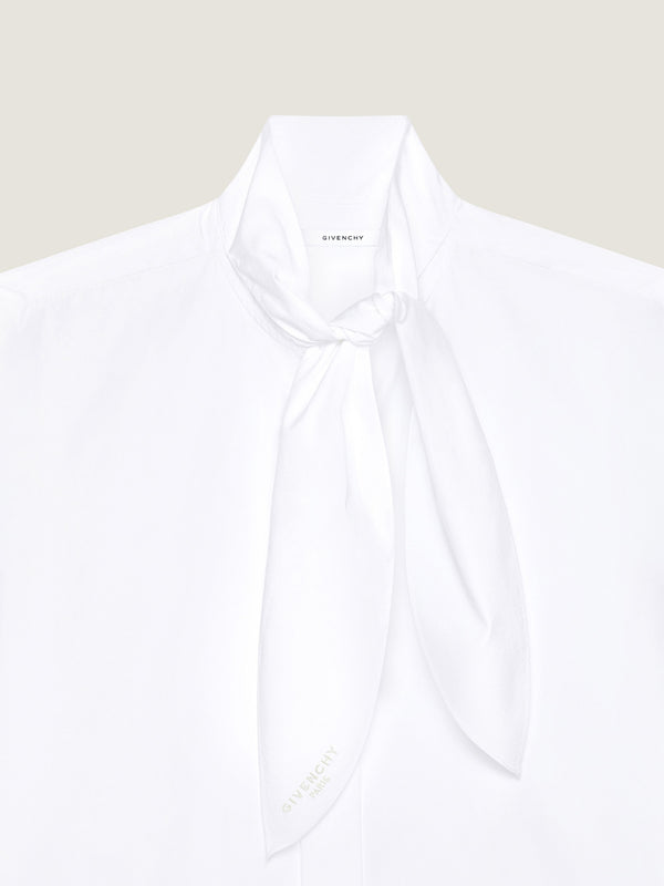 Cocoon poplin shirt with bow