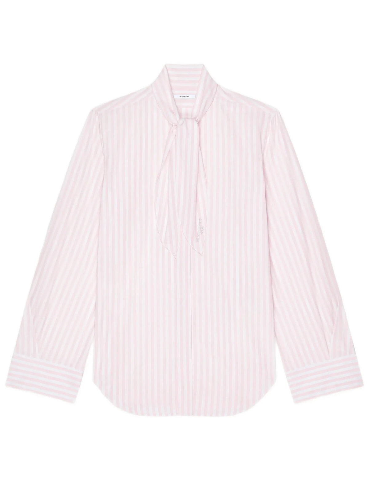 Camicia Cocoon a righe in popeline con fiocco