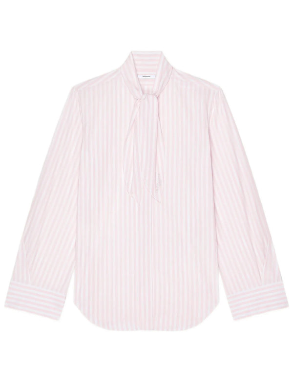 Camicia Cocoon a righe in popeline con fiocco