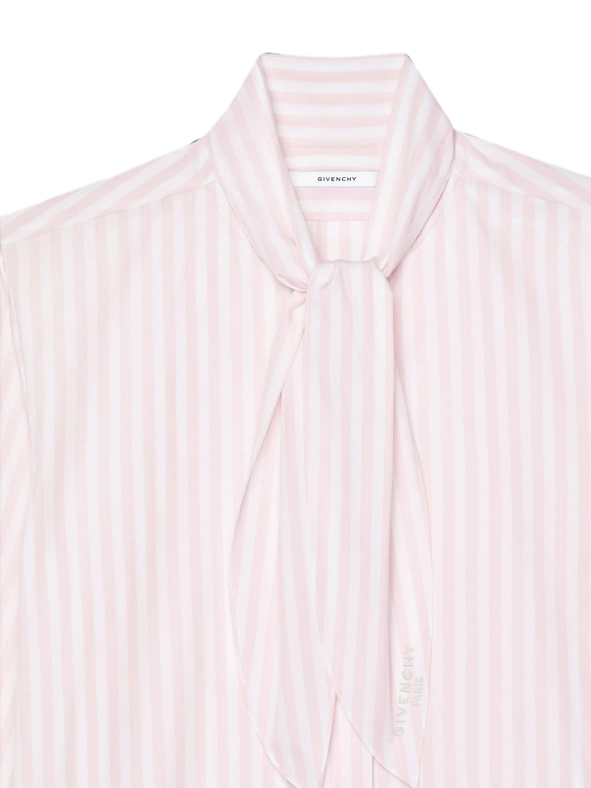 Camicia Cocoon a righe in popeline con fiocco