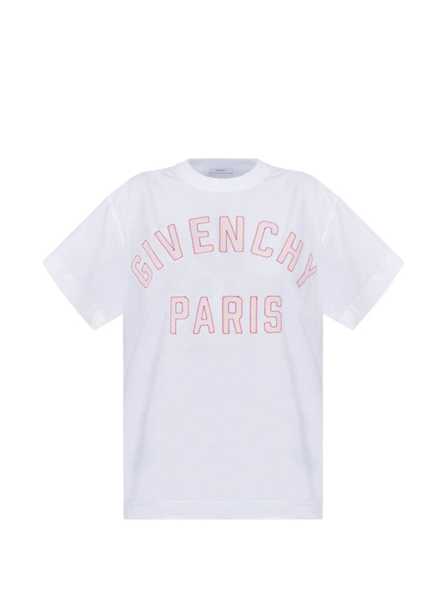 T-shirt in coton con ricamo Givenchy Paris