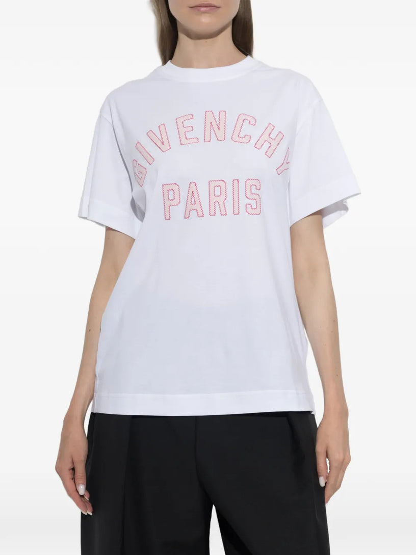 T-shirt in coton con ricamo Givenchy Paris