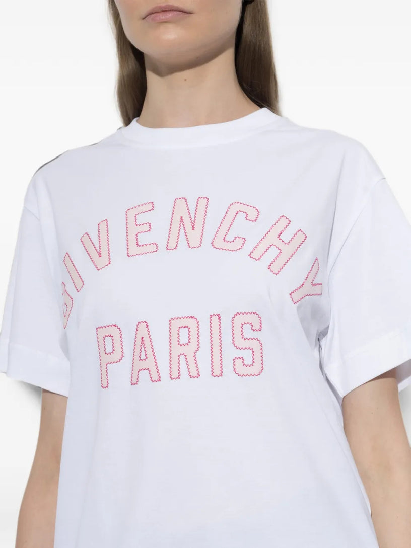 T-shirt in coton con ricamo Givenchy Paris