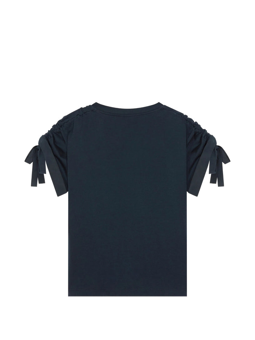 T-shirt in cotone con fiocchi