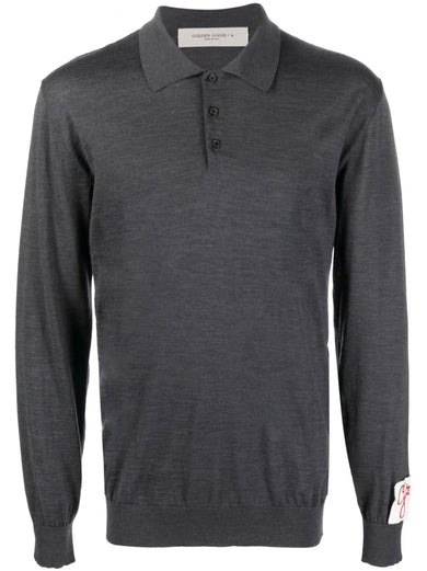 Polo maniche lunghe in lana merino