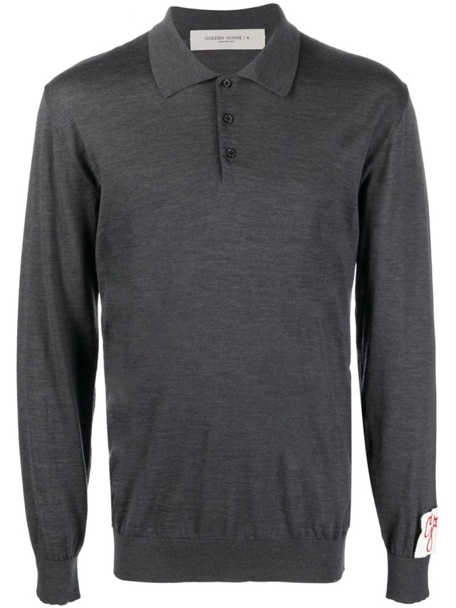 Polo maniche lunghe in lana merino
