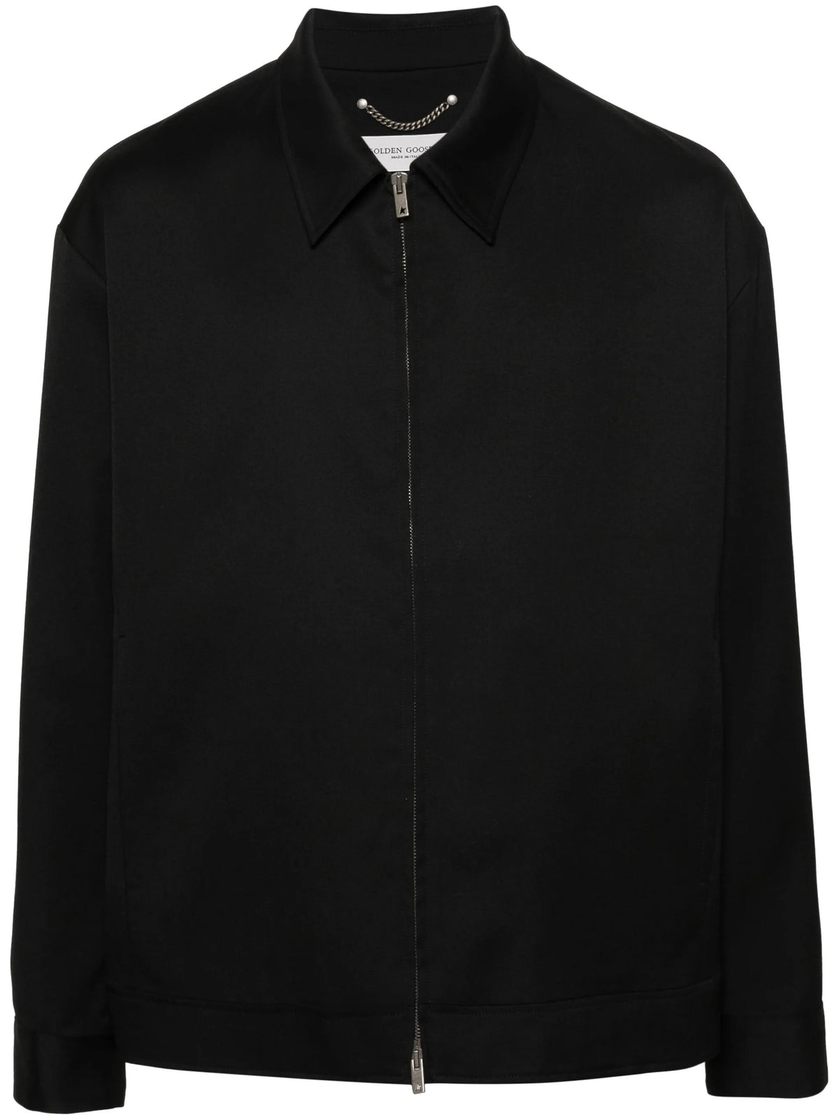 Giacca con zip in gabardine di lana