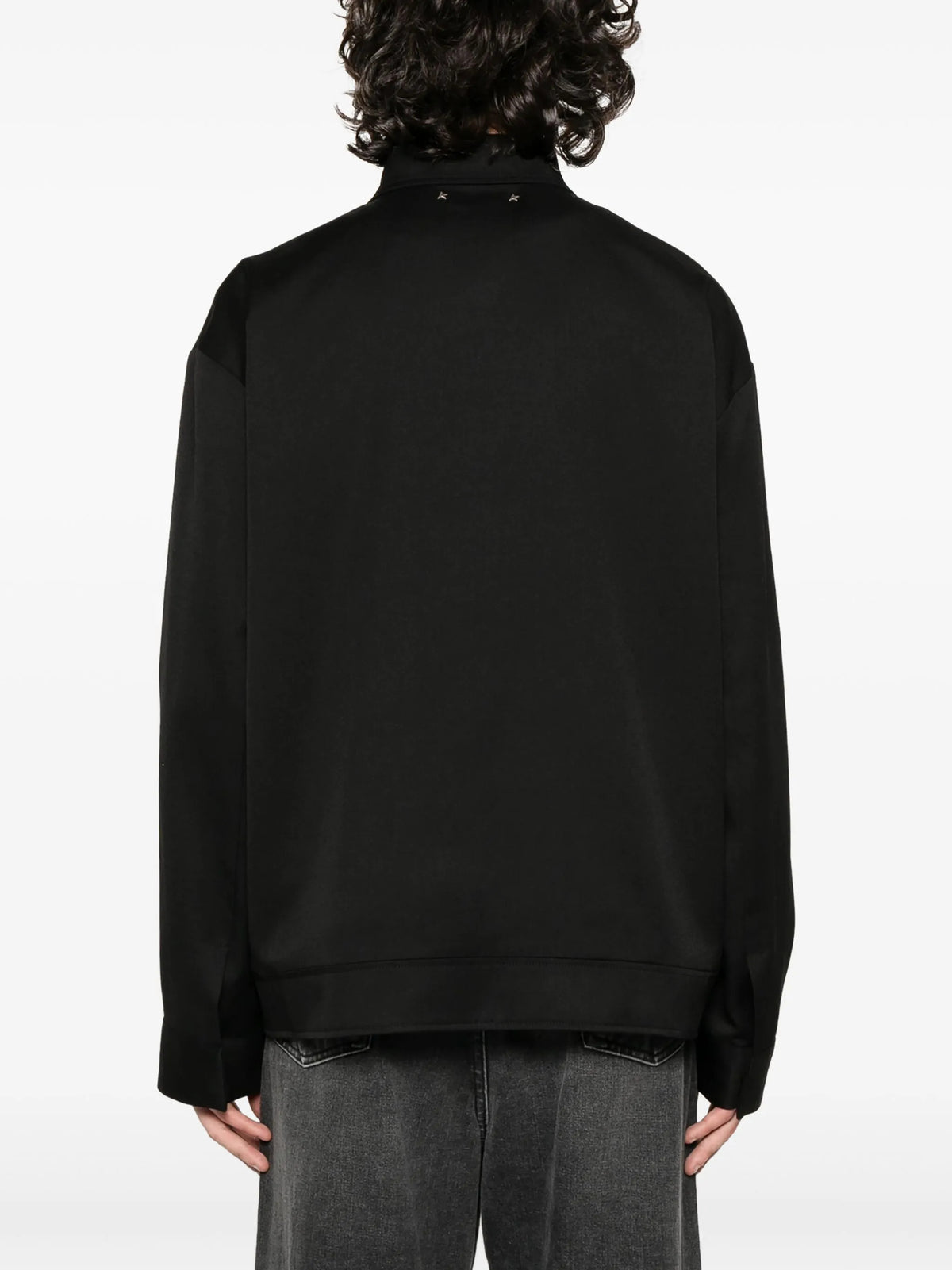 Giacca con zip in gabardine di lana