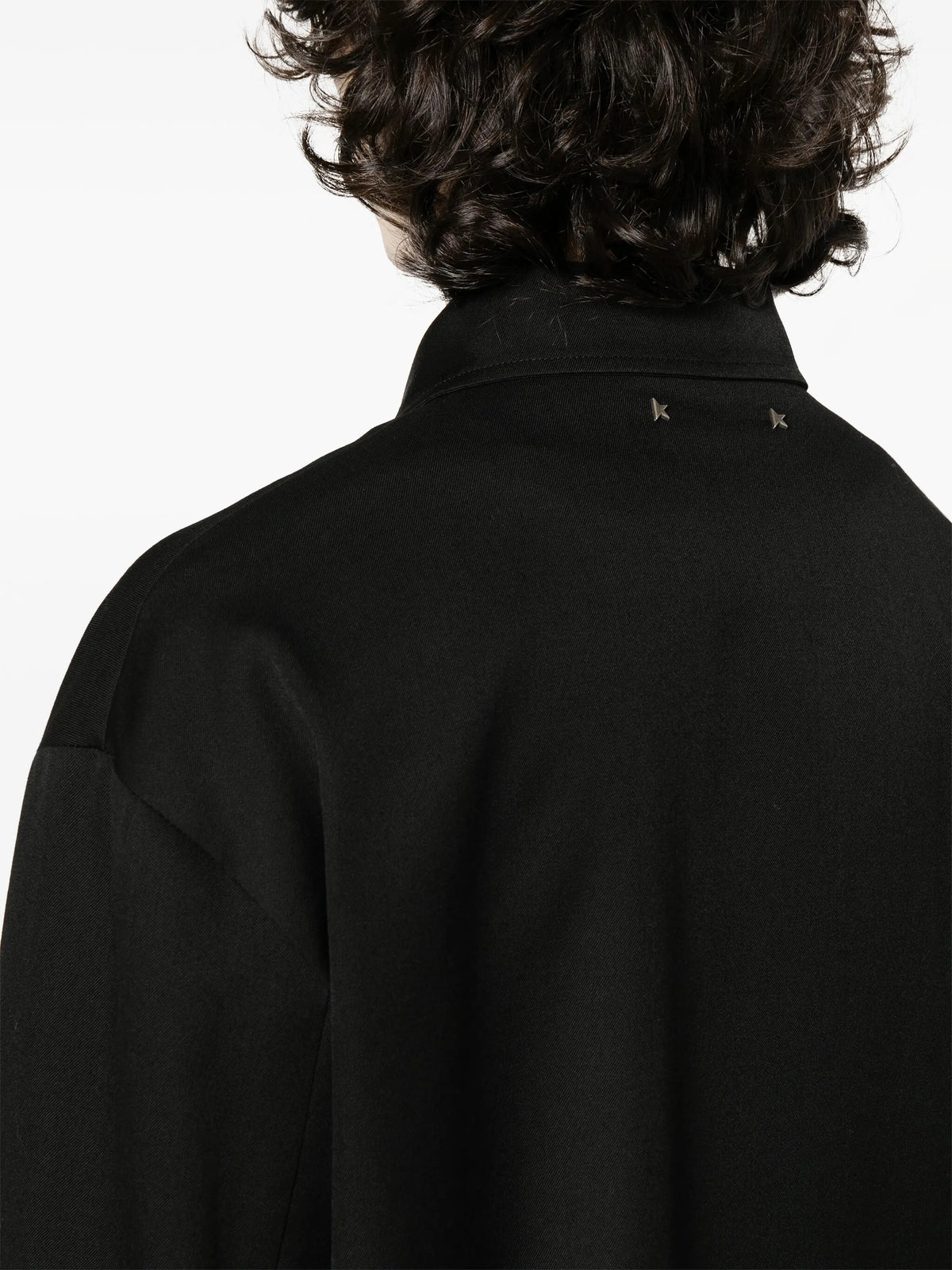 Giacca con zip in gabardine di lana