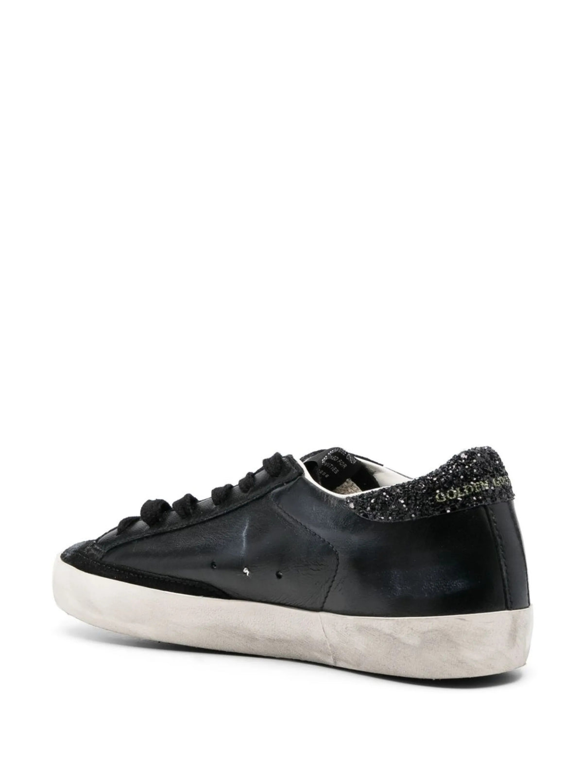 Super-Star in nappa con stella in suede e talloncino in glitter