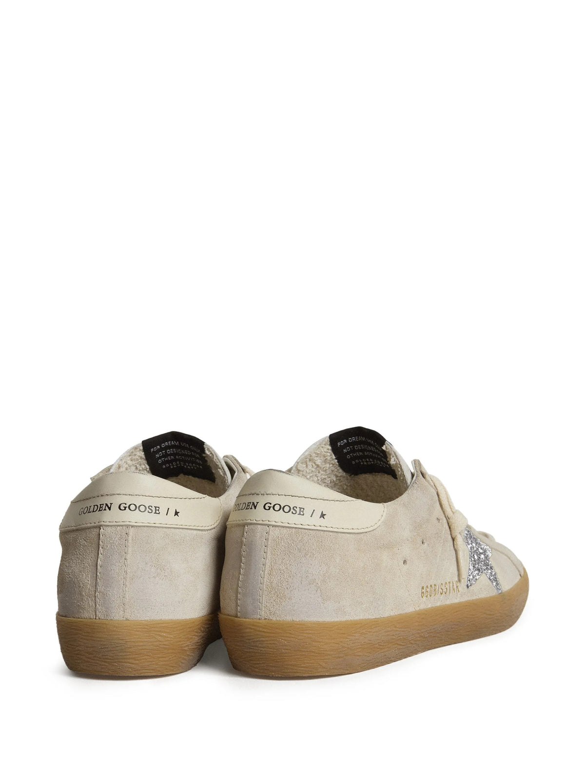 Super-Star in suede con stella in glitter e talloncino in pelle