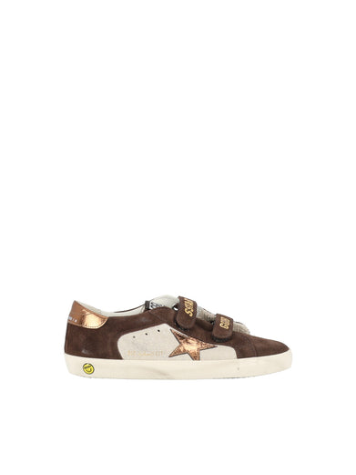 Old school sneakers in suede e pelle laminata