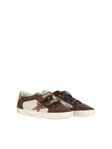 Old school sneakers in suede e pelle laminata