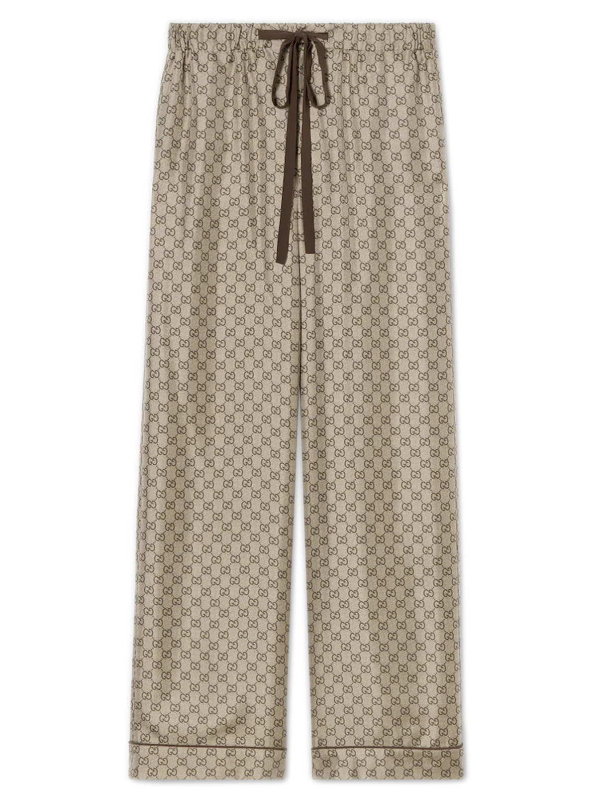 Pantaloni da tempo libero in twill di seta stampato