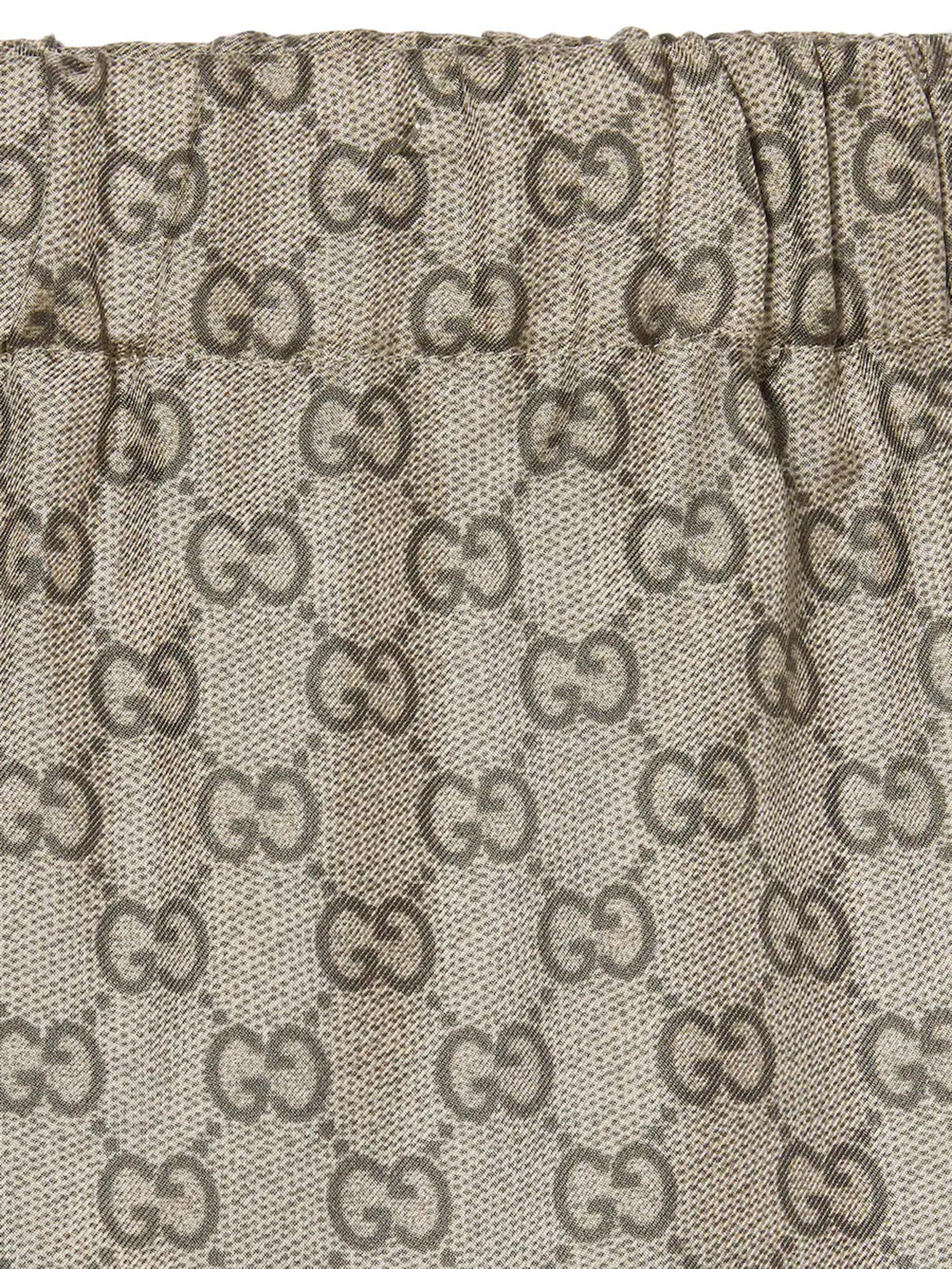GUCCI 프린트 실크 트윌 레저 팬츠