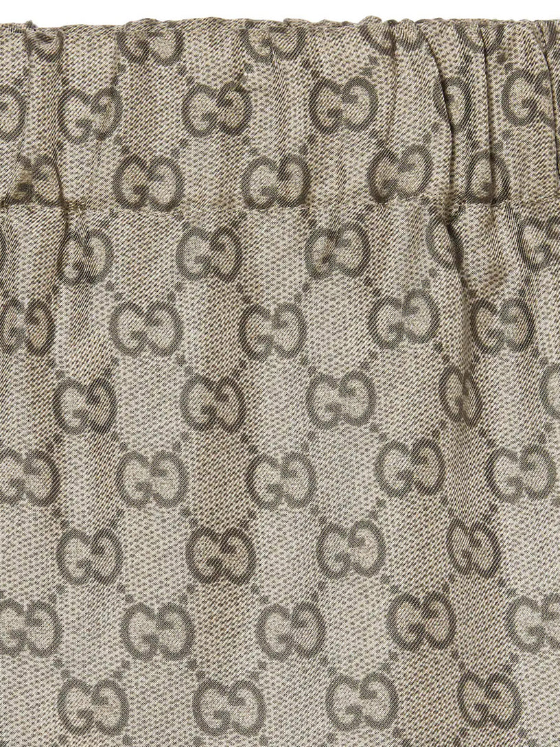 Pantaloni da tempo libero in twill di seta stampato