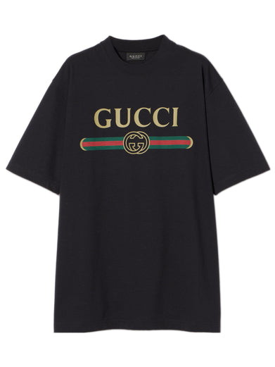 T-shirt in jersey di cotone e seta con stampa
