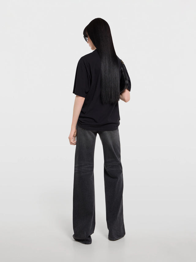T-shirt in jersey di cotone e seta con stampa