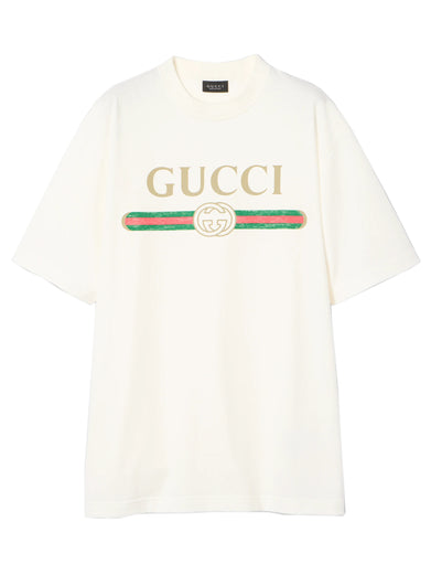 T-shirt in jersey di cotone e seta con stampa