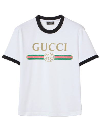T-shirt in jersey di cotone stampato