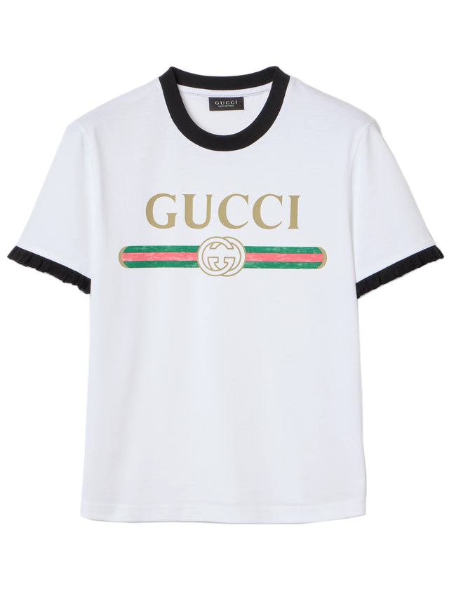 T-shirt in jersey di cotone stampato