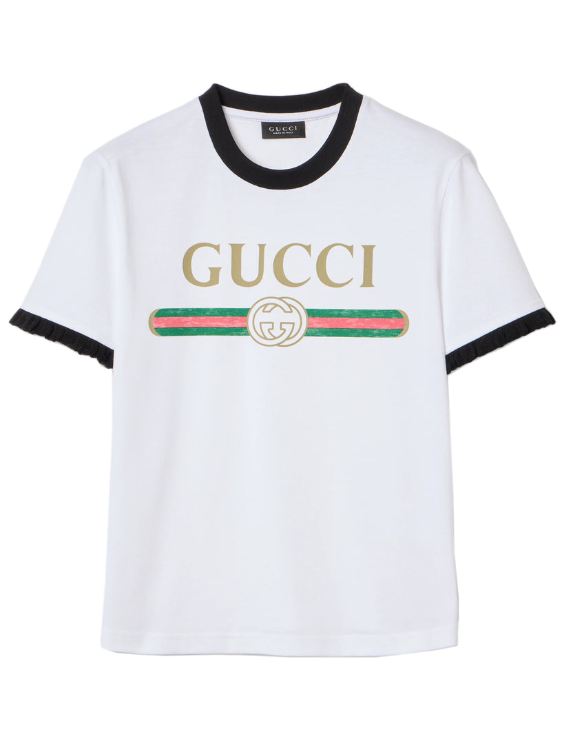 T-shirt in jersey di cotone stampato