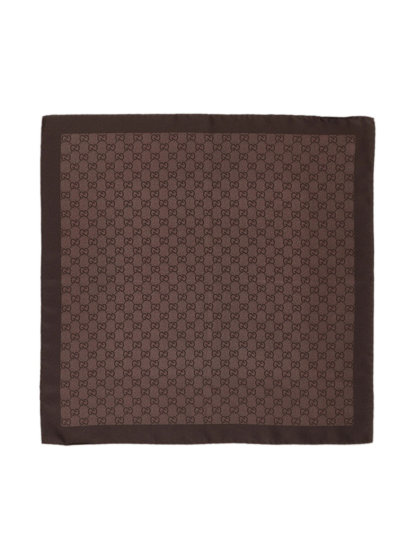 Carré in seta GG twill jacquard