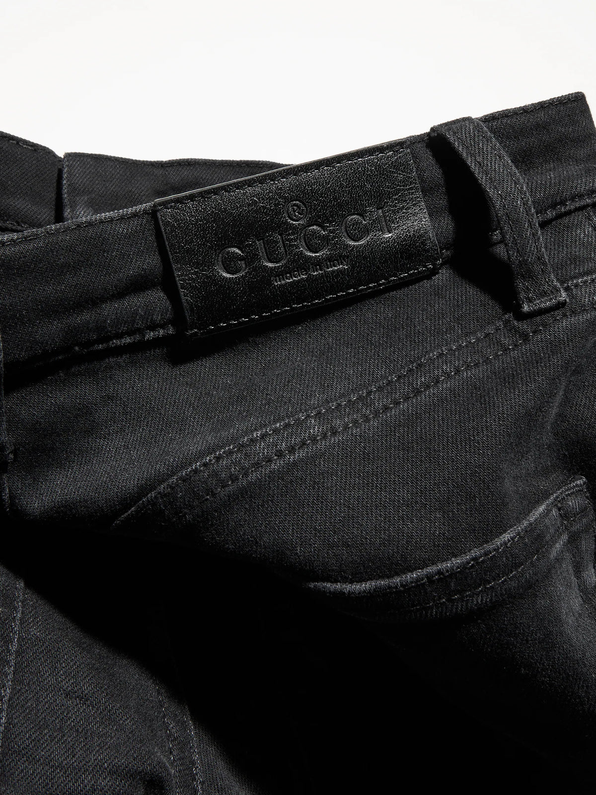 Pantalone skinny in denim di cotone effetto délavé