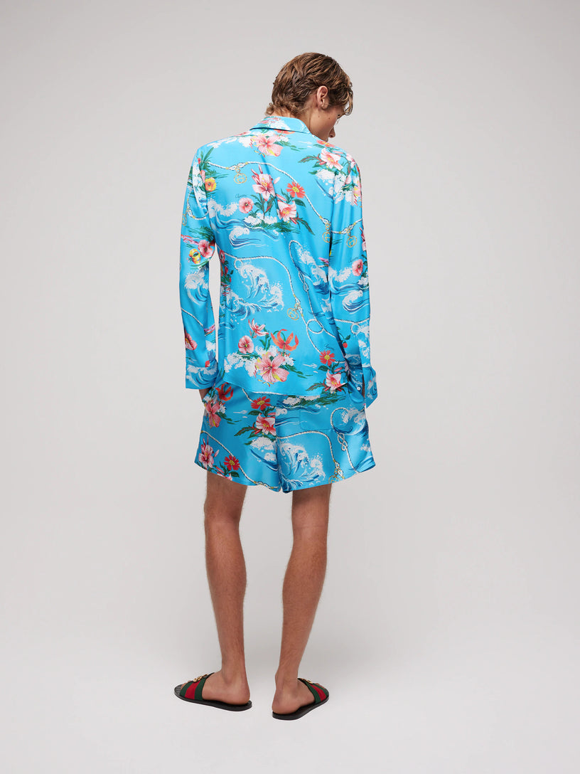Camicia in tessuto fluido stampata