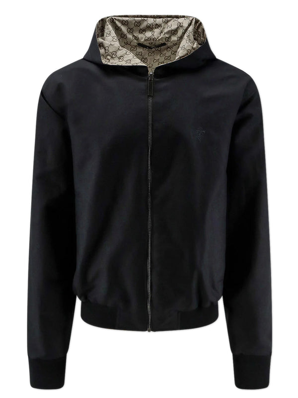 Reversible cotton canvas zip jacket