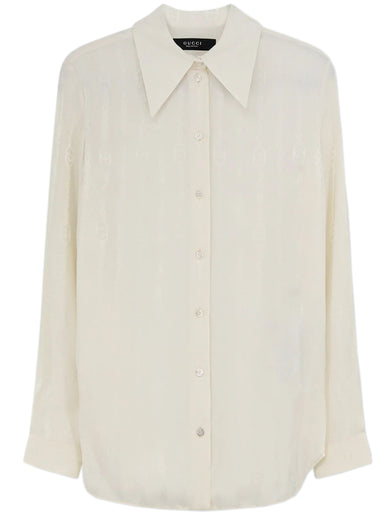 Camicia In Seta Con Stampa Iconica