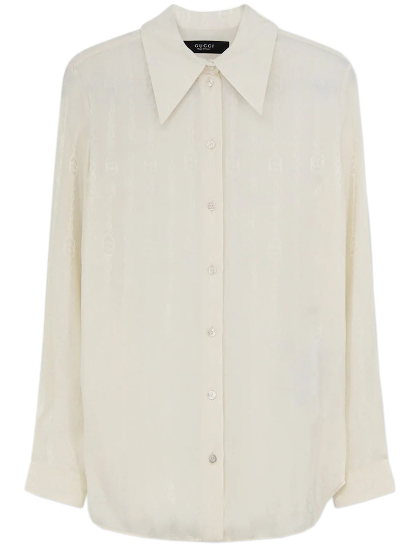 Camicia In Seta Con Stampa Iconica