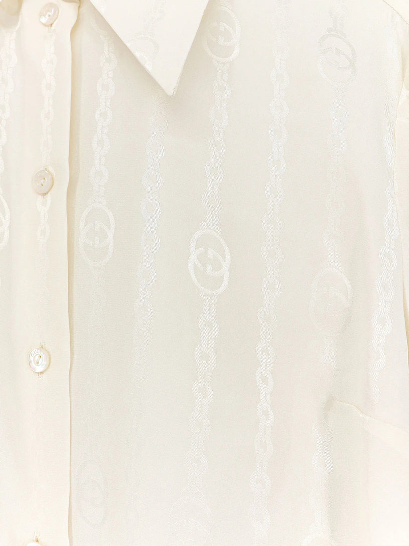 Camicia In Seta Con Stampa Iconica