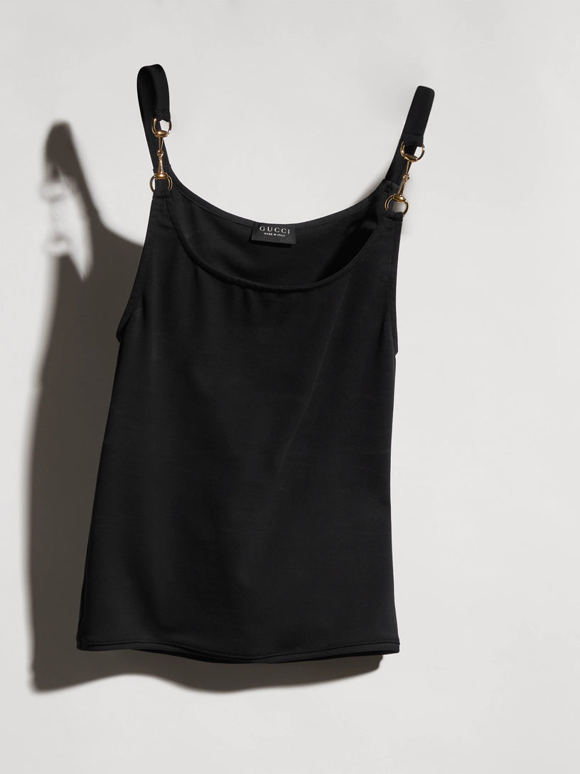 Top in jersey crêpe di viscosa con Morsetto