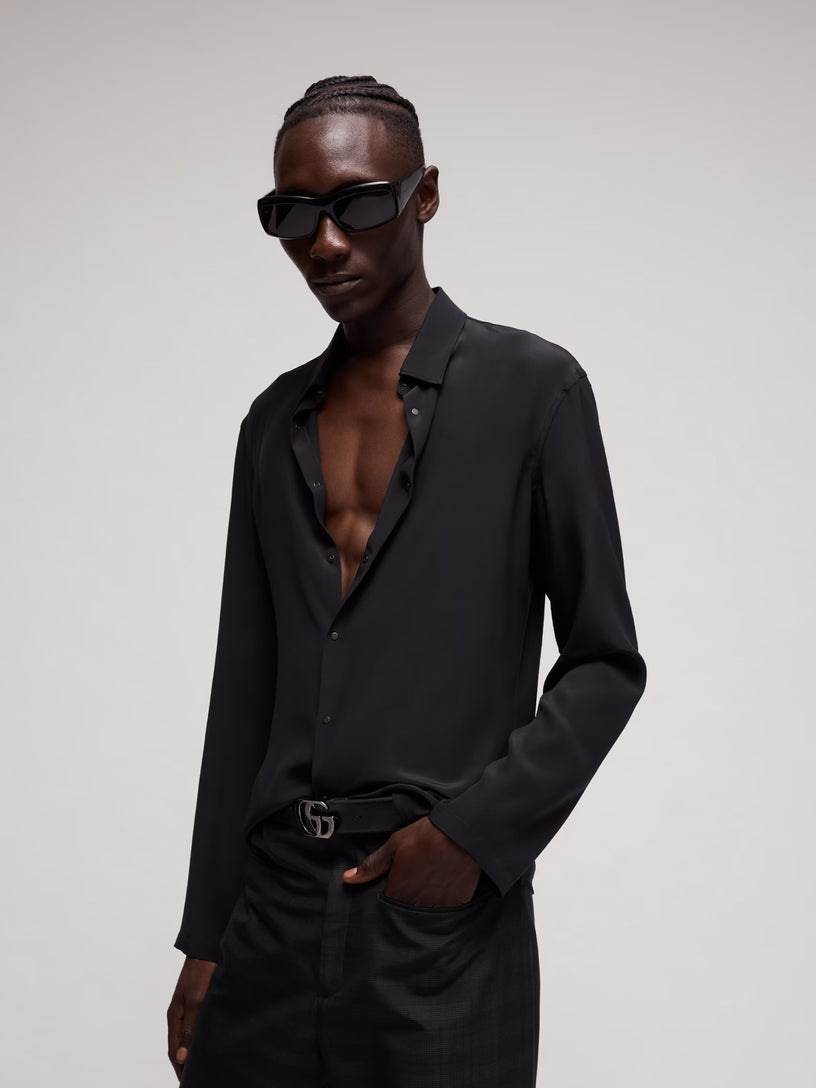 Camicia in seta crêpe de chine