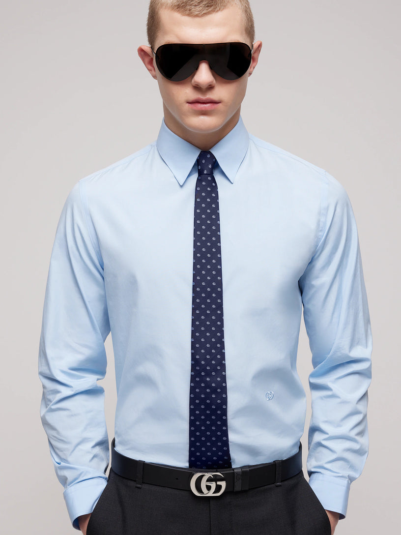 Cravatta in jacquard di seta con Doppia G