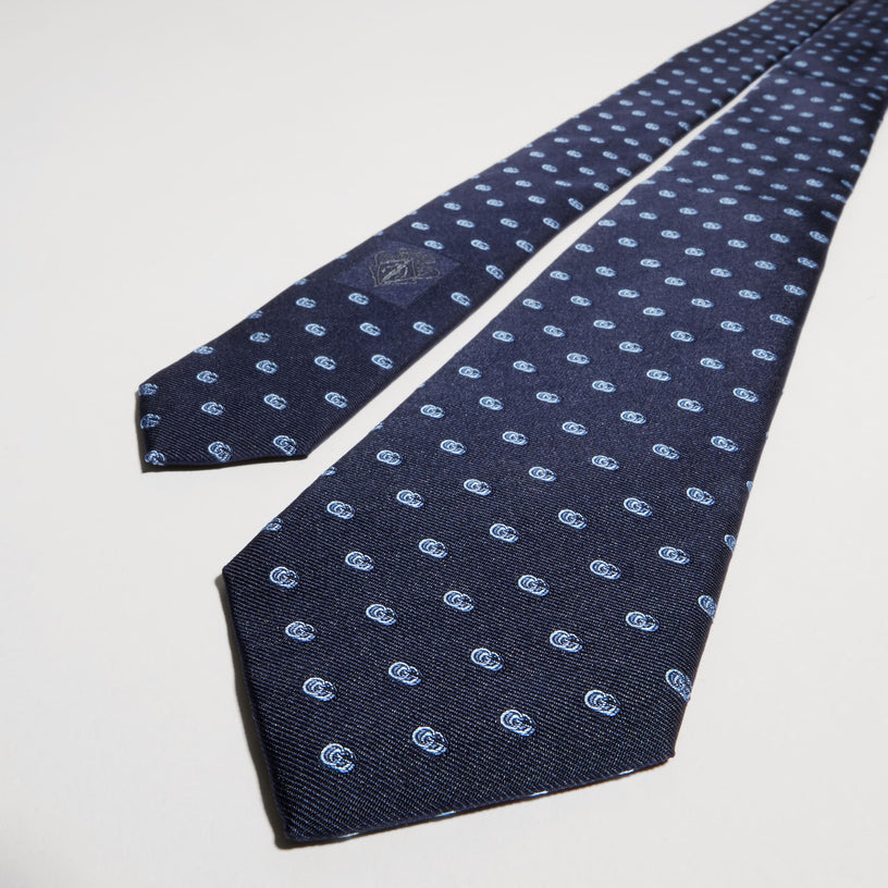 Cravatta in jacquard di seta con Doppia G