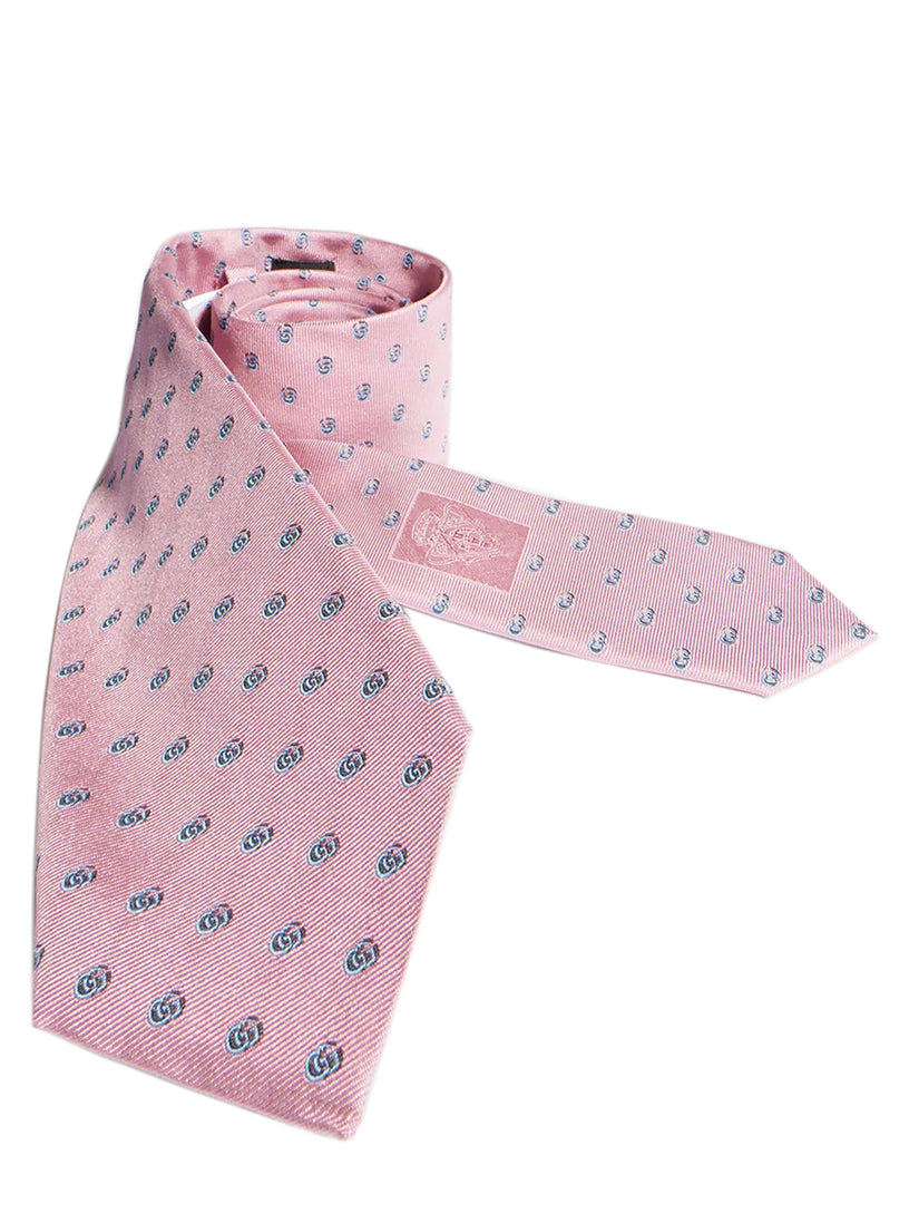 Cravatta in jacquard di seta con Doppia G