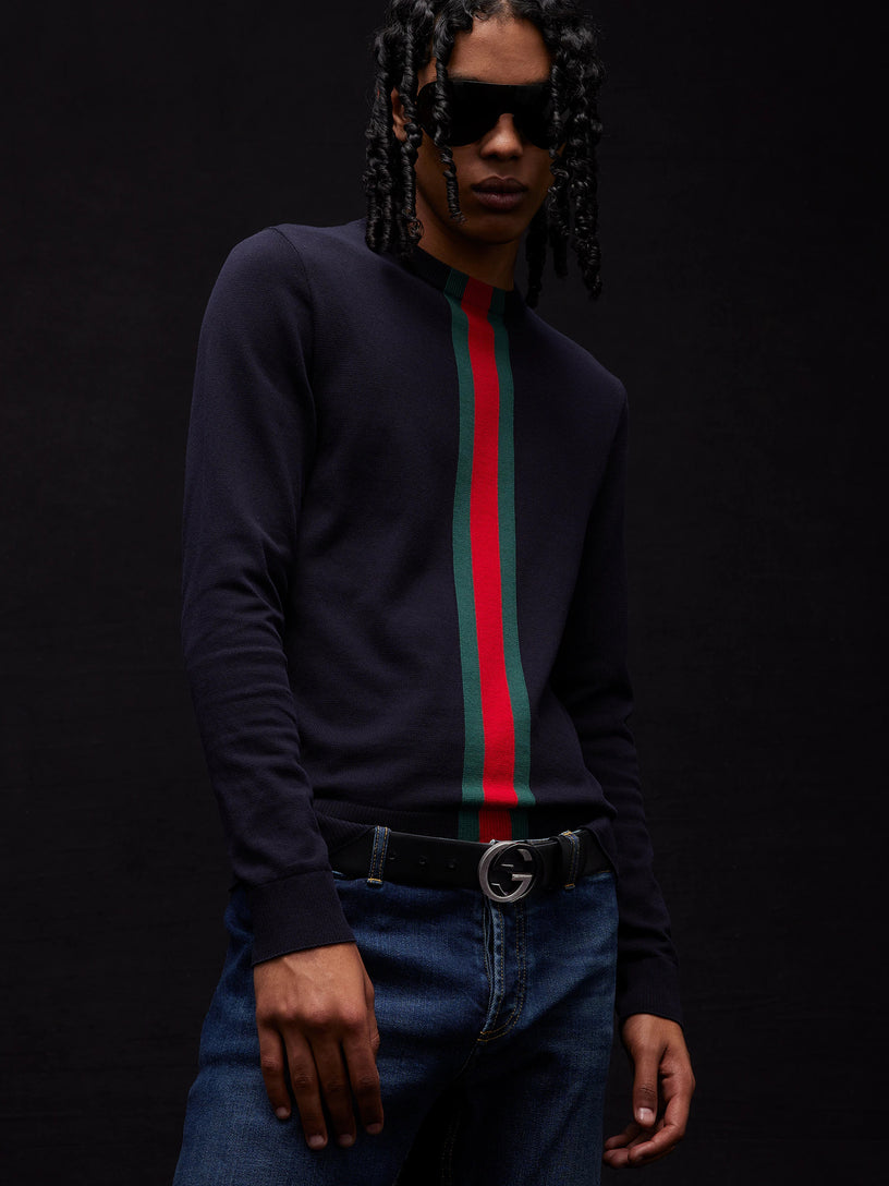 Maglione con intarsio Web