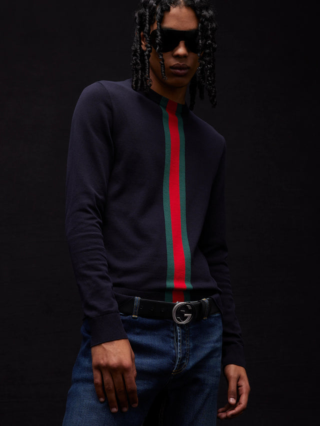 Maglione con intarsio Web