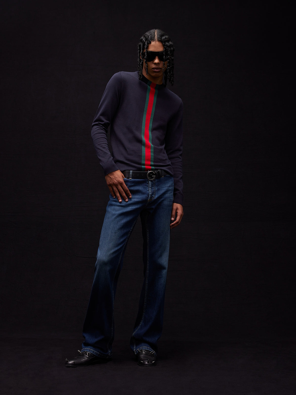 Maglione con intarsio Web
