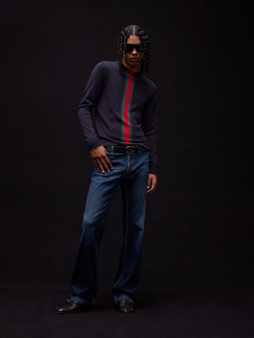 Maglione con intarsio Web