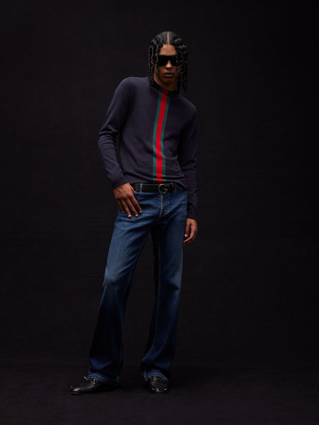 Maglione con intarsio Web