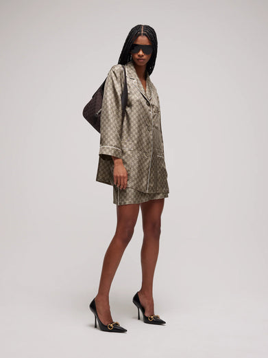 Camicia in twill di seta stampata