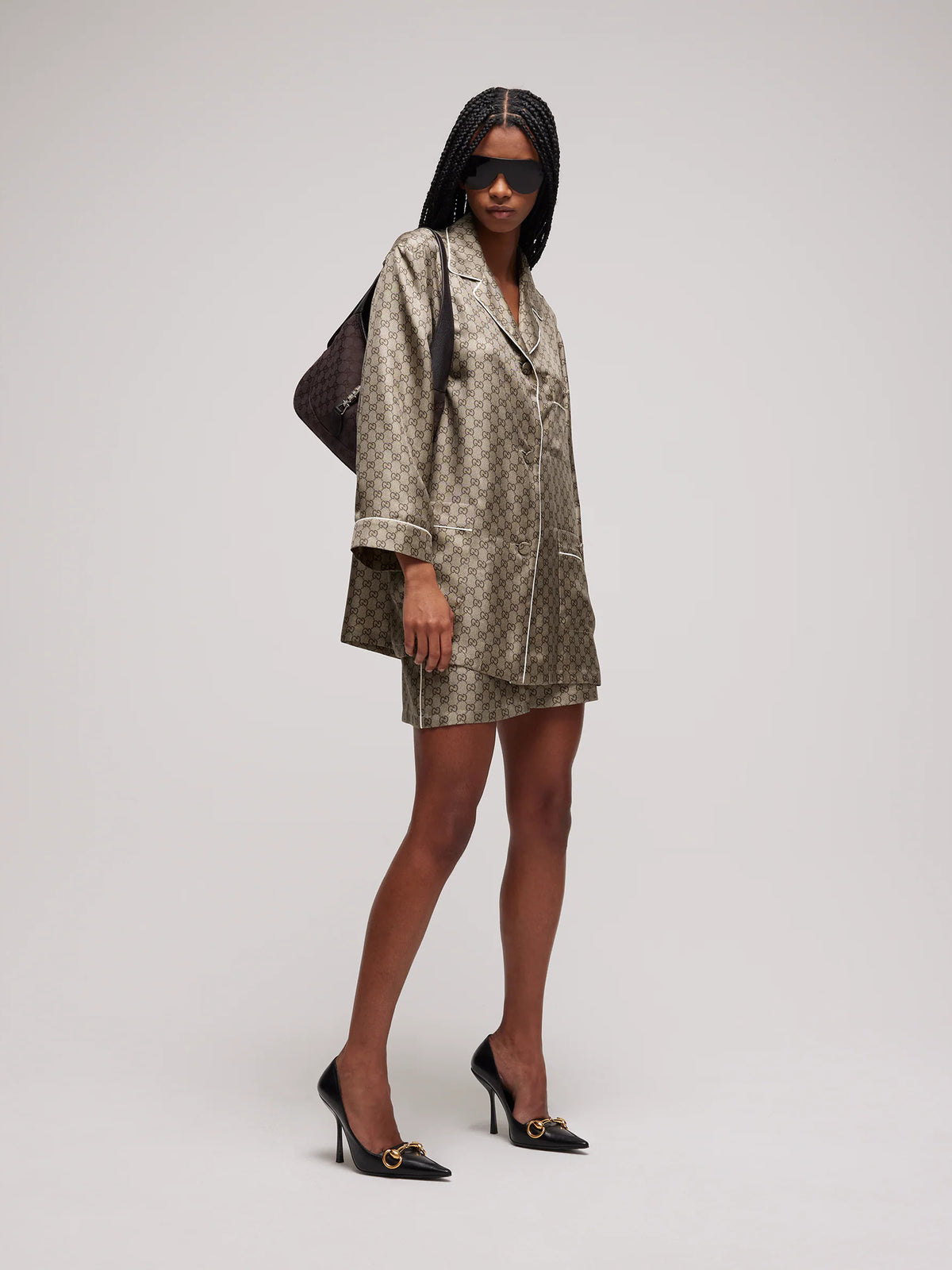 Camicia in twill di seta stampata