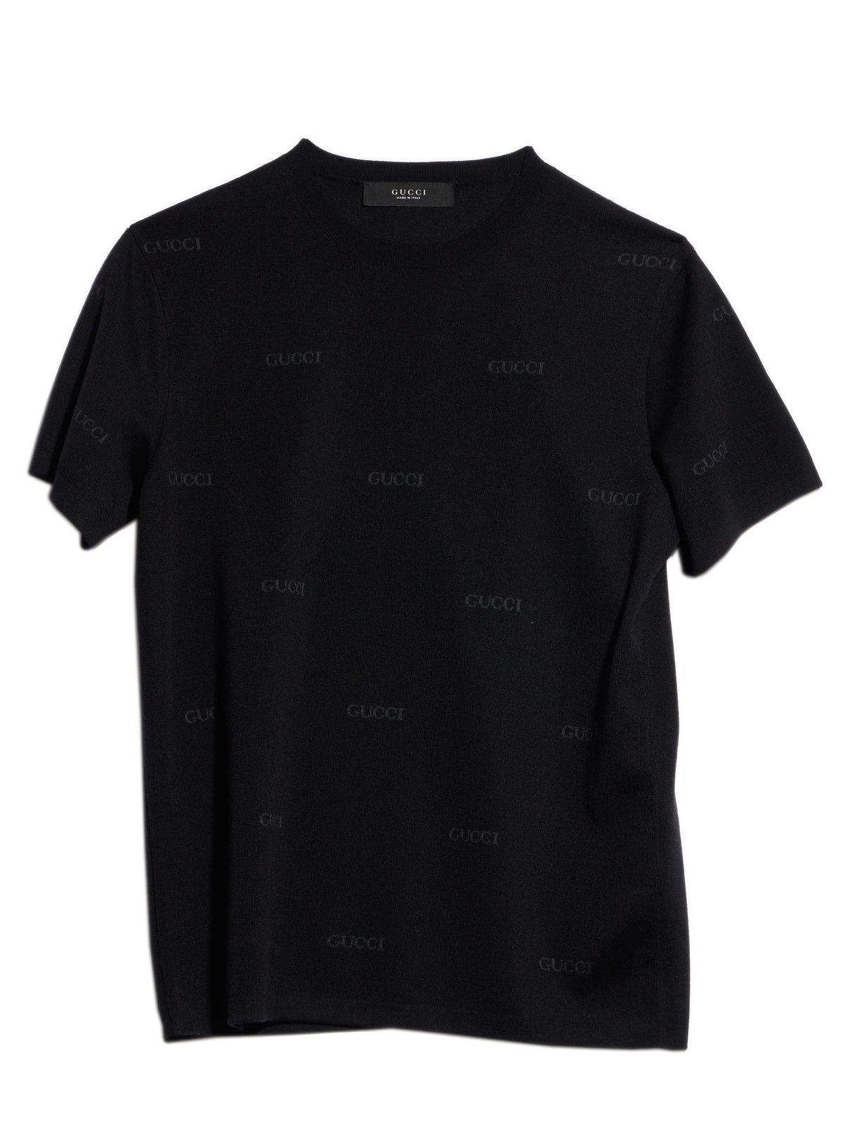 T-shirt in lana e seta jacquard Gucci