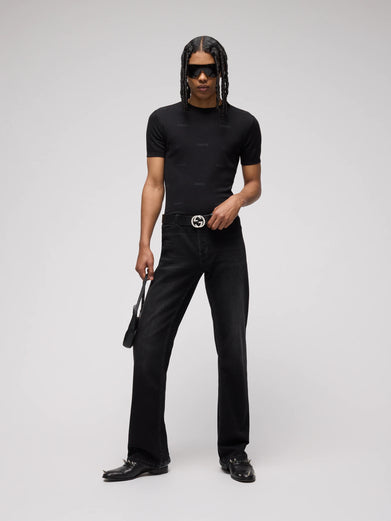 T-shirt in lana e seta jacquard Gucci