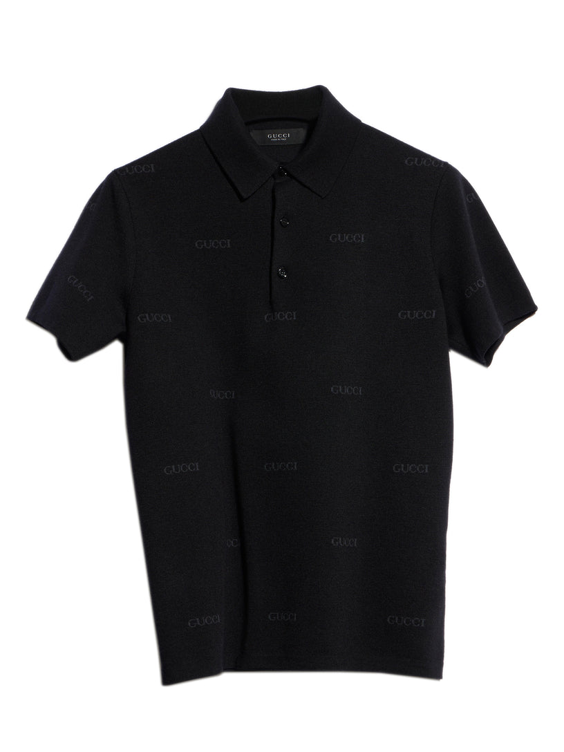 Polo in lana e seta Gucci jacquard