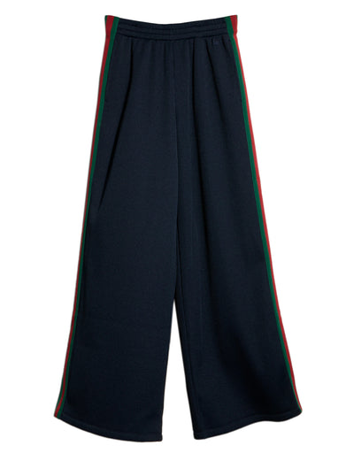 Pantalone leisure in jersey di cotone a coste con Web